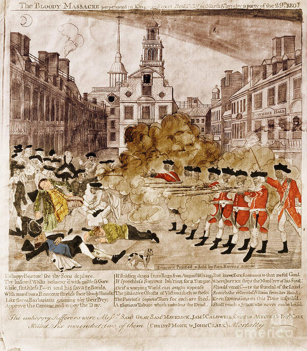 Paul Revere Poster featuring the photograph Boston Massacre 1770 by Omikron