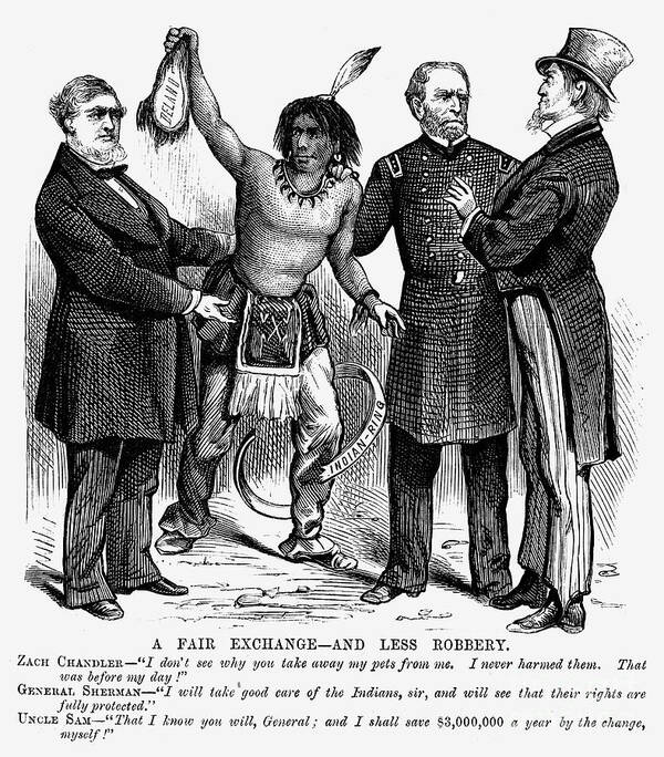 1876 Poster featuring the photograph Cartoon: Native Americans, 1876 by Granger