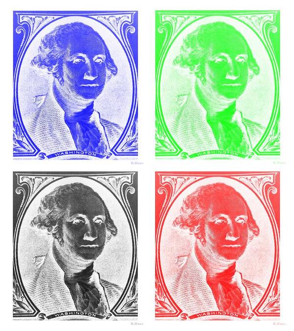 George Washington Poster featuring the photograph GEORGE WASHINGTON in QUAD NEGATIVE by Rob Hans