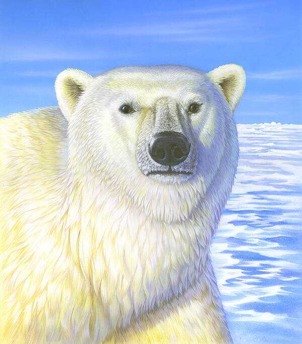 Ice Bear Poster featuring the mixed media Great Ice Bear by Anne Wertheim