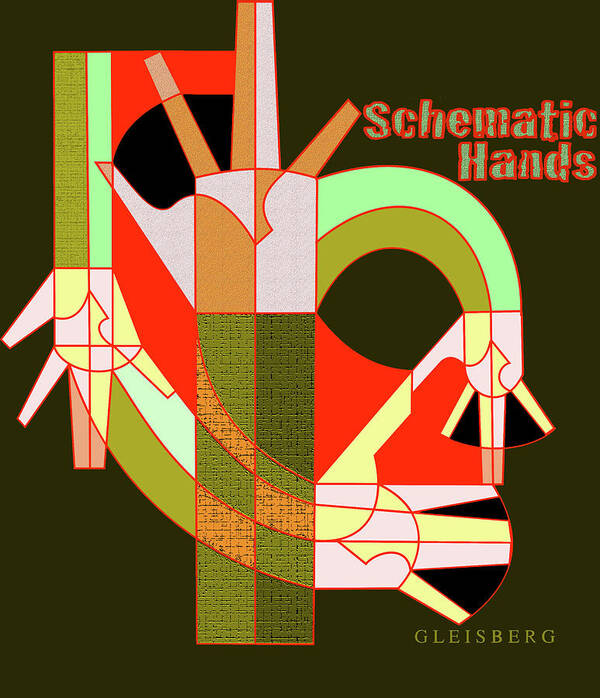 Schematic Hands Poster featuring the digital art Schematic Hands by Craig A Christiansen
