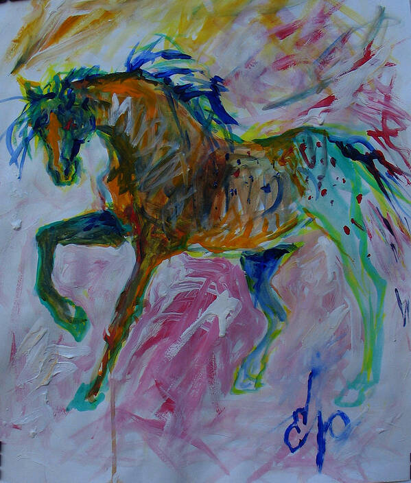 Wild Horse Poster featuring the painting Sidetracked by Elizabeth Parashis