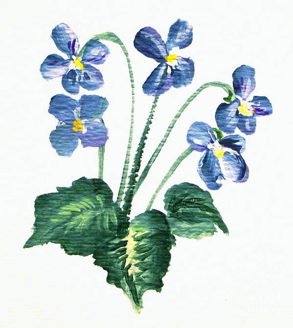 Violets Poster featuring the painting Sweet Violets by Leea Baltes