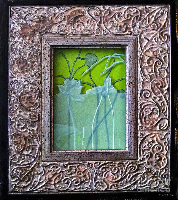 Plants Poster featuring the glass art Lotus Pond by Alone Larsen