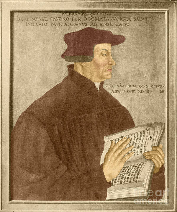 Religion Poster featuring the photograph Huldrych Zwingli Swiss Reformation Leader by Photo Researchers