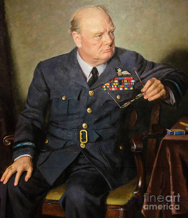 1946 Poster featuring the painting Winston Churchill #16 by Granger