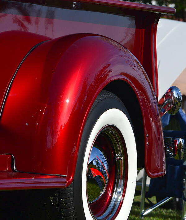  Poster featuring the photograph Red Chevy Pickup Fender #2 by Dean Ferreira