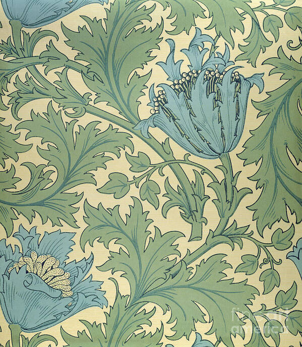 Arts And Crafts Movement Poster featuring the tapestry - textile Anemone design by William Morris by William Morris