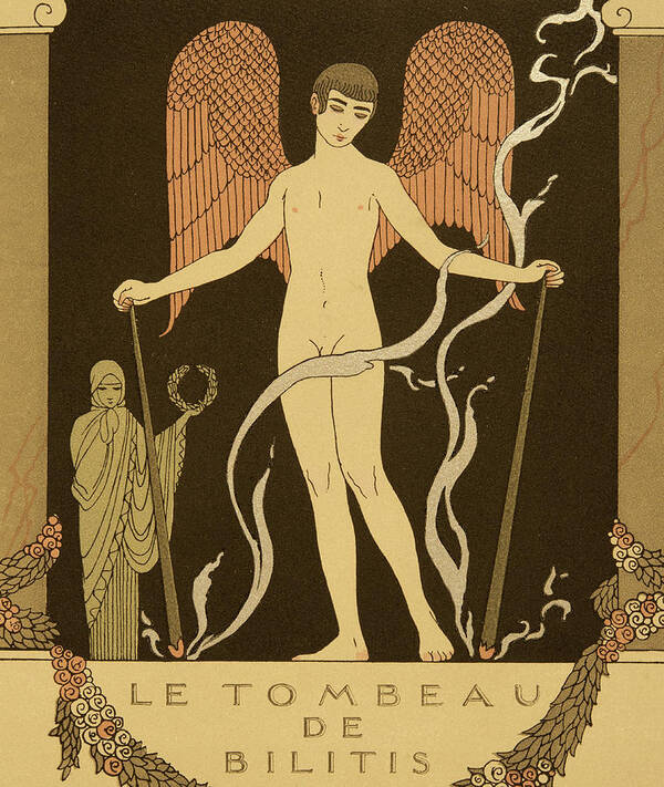 Angel Poster featuring the painting Angel Le Tombeau de Bilitis by Georges Barbier