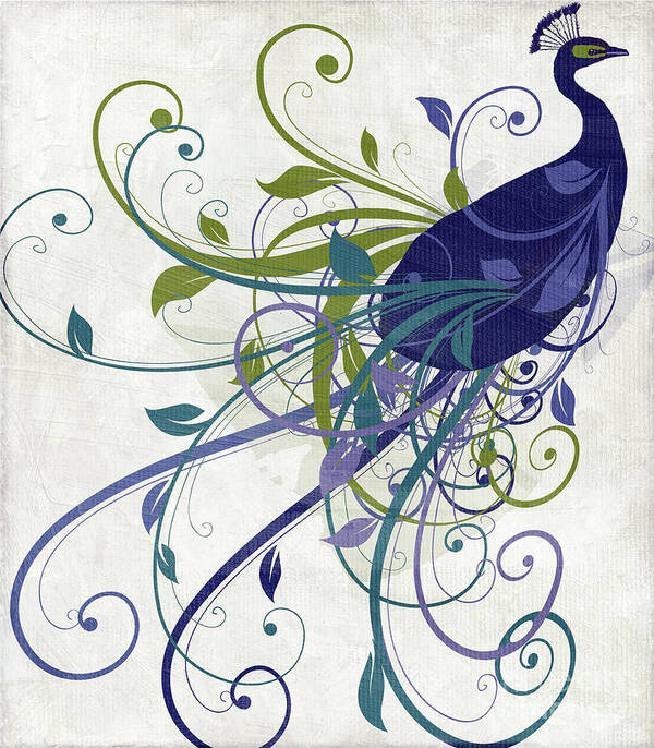 Peacock Poster featuring the painting Art Nouveau Peacock I by Mindy Sommers
