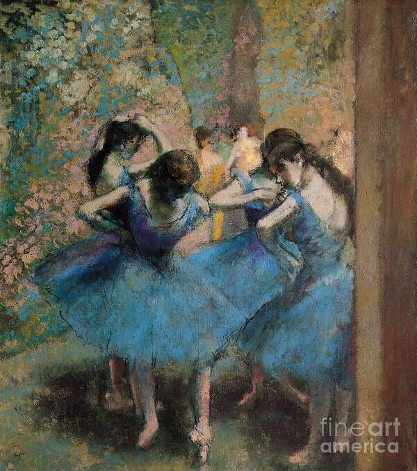 Edgar Poster featuring the painting Dancers in blue by Edgar Degas