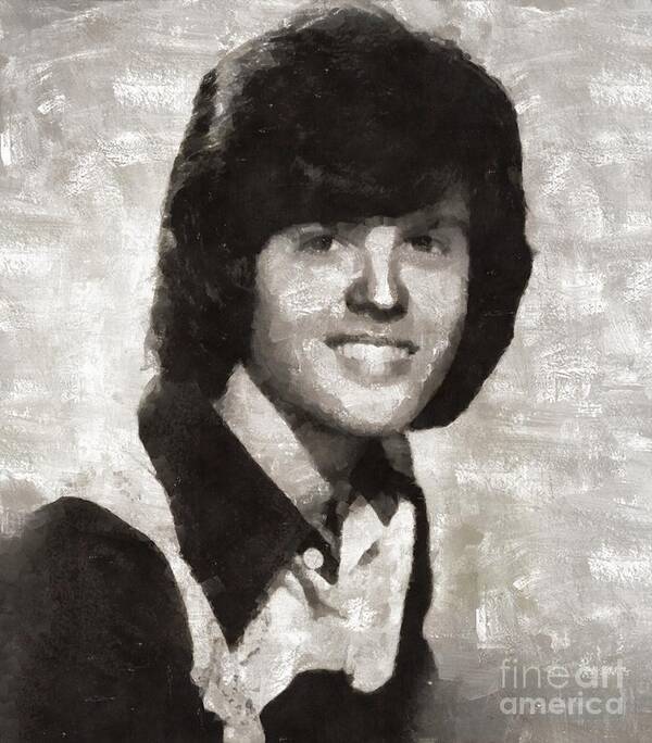 Monochrome Poster featuring the painting Donny Osmond, Singer by Esoterica Art Agency