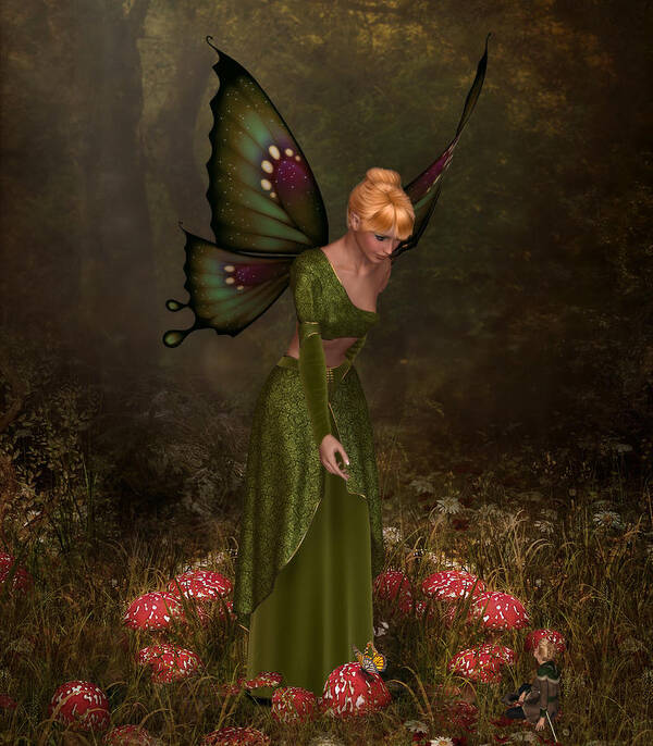 Woman Poster featuring the digital art Faerie Ring by David Griffith