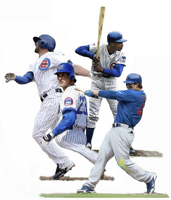 Anthony Risso Poster featuring the painting Generations Cubs I The Chicago Cubs by Iconic Images Art Gallery David Pucciarelli