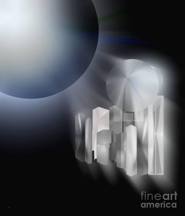 Abstract Poster featuring the digital art Ghost Town by John Krakora