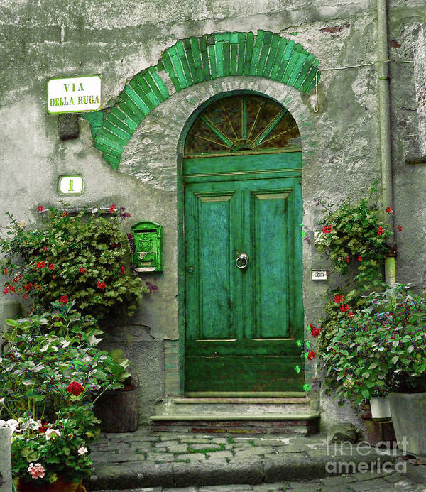 Green Door Poster featuring the photograph Green Door by Karen Lewis