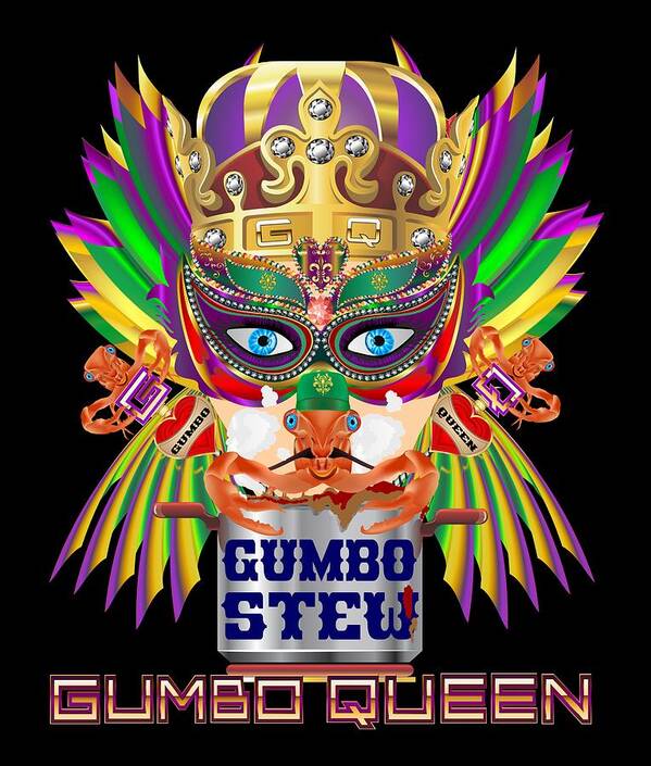 Big Easy Poster featuring the digital art Gumbo Queen 1 All Products by Bill Campitelle