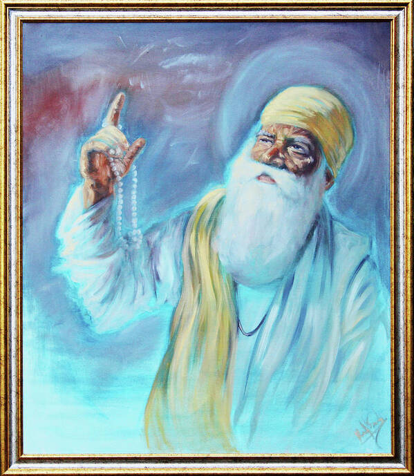 Picture Guru Nanak 100x70cm Sikhism Art Print Poster India 