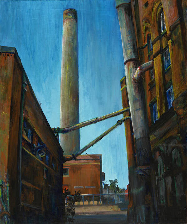 Landscape Poster featuring the painting Hamm Brewery by Grace Hasbargen