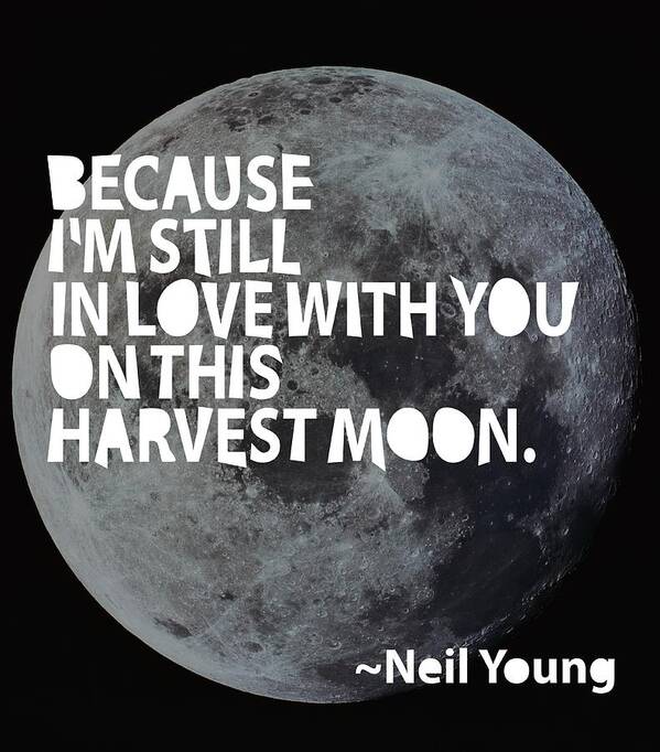 Neil Young Poster featuring the painting Harvest Moon by Cindy Greenbean