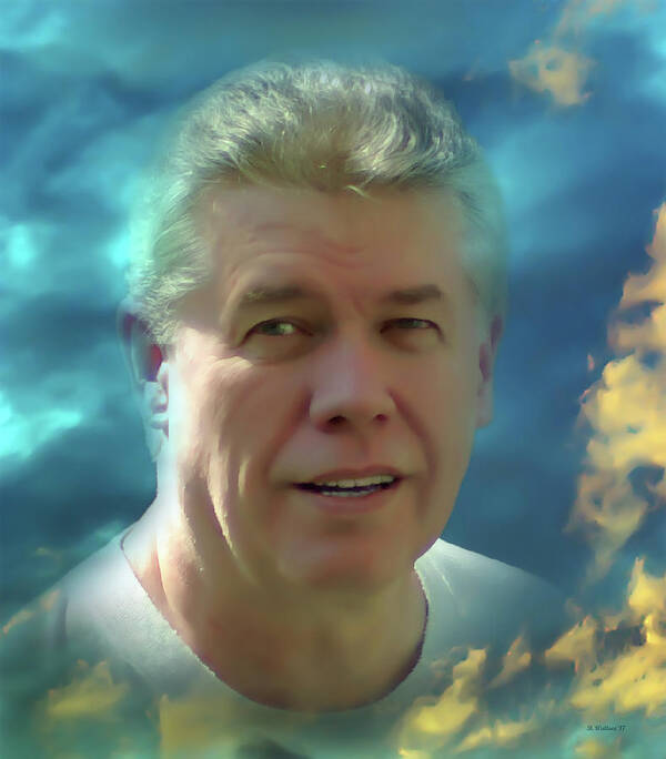 2d Poster featuring the photograph Head In The Clouds - Self Portrait by Brian Wallace