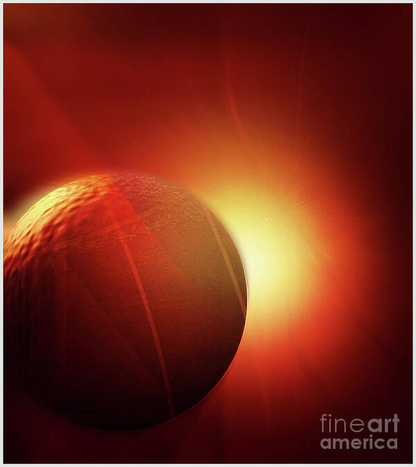 Abstract Poster featuring the digital art Here Comes The Sun by John Krakora