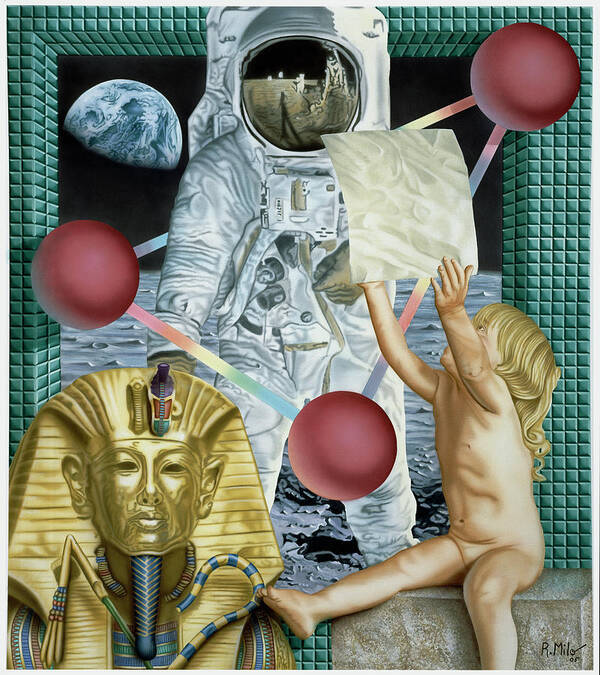 Astronauts Poster featuring the painting Instructions by Rich Milo
