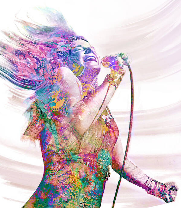 Janis Joplin Poster featuring the photograph Kozmic Blues by Mal Bray