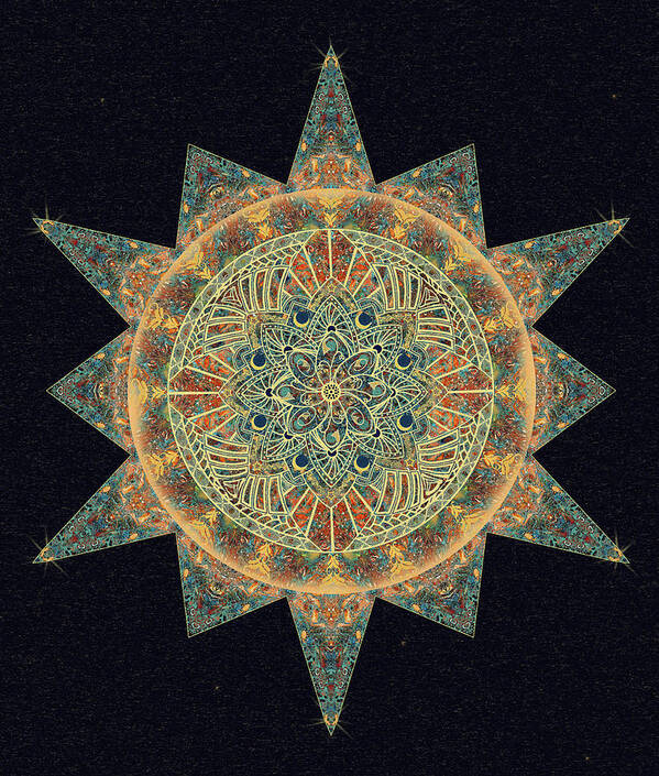 Art Poster featuring the digital art Life Star Mandala by Deborah Smith