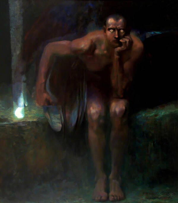Lucifer Poster featuring the painting Lucifer by Franz von Stuck