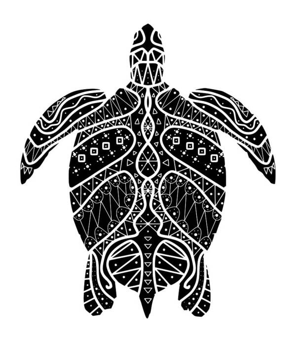 Maori Poster featuring the digital art Maori Turtle by Piotr Dulski
