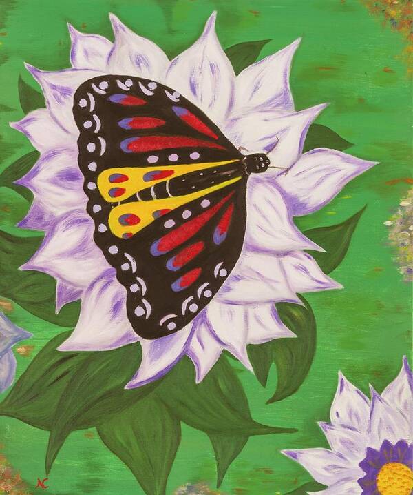Nature Poster featuring the painting Nectar of Life - Butterfly by Neslihan Ergul Colley