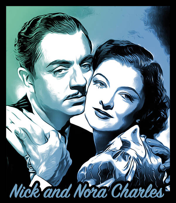 William Powell Poster featuring the digital art Nick and Nora by Greg Joens