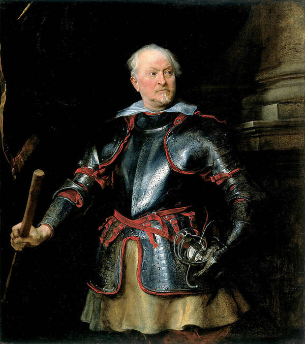 Anthony Van Dyck Poster featuring the painting Portrait of a Man in Armor by Anthony van Dyck