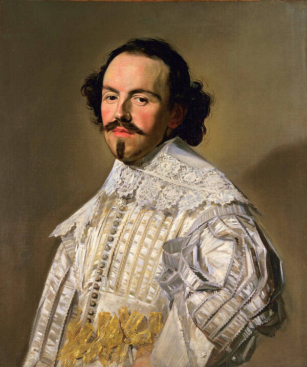 Frans Hals Poster featuring the painting Portrait of a gentleman in white by Frans Hals