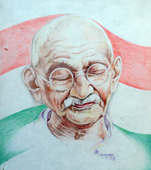 Mahatma Gandhi Portrait Stickers for Sale | Redbubble