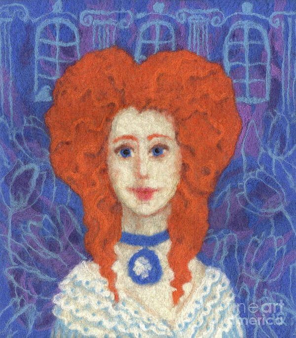 Ginger Girl Poster featuring the tapestry - textile Red Hair by Julia Khoroshikh