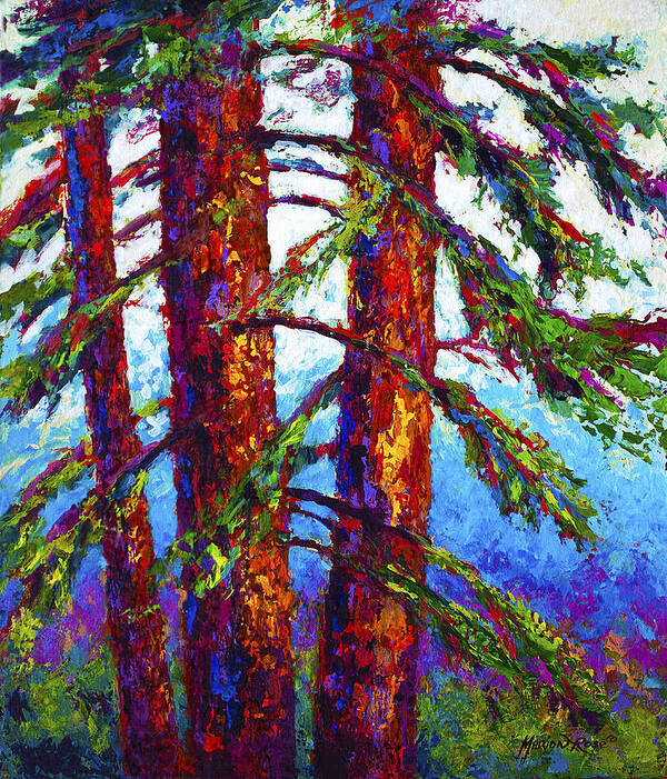 Trees Poster featuring the painting Sequoia by Marion Rose