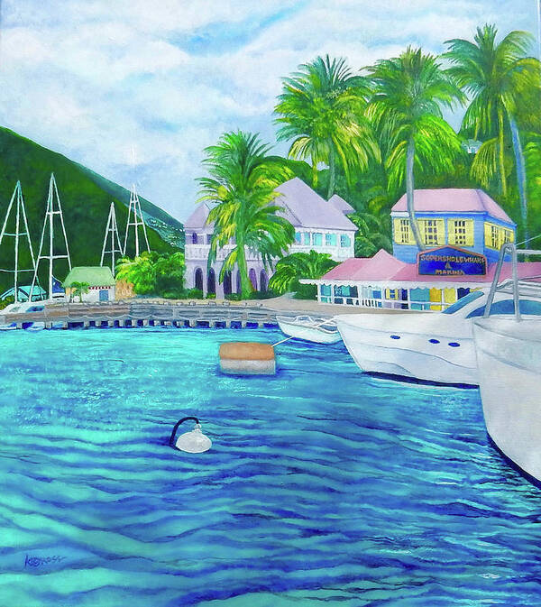  British Virgin Islands Poster featuring the painting Sopers Hole by Kandy Cross