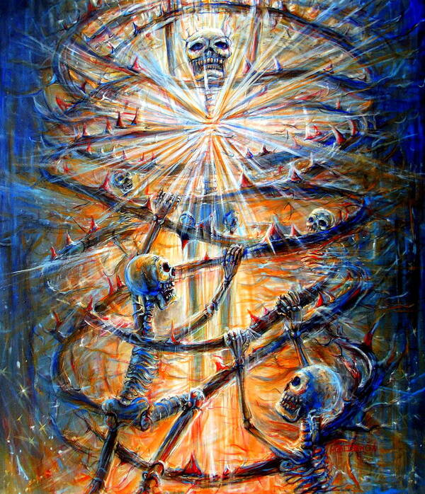 Skeletons Poster featuring the painting Soul Evolution by Heather Calderon