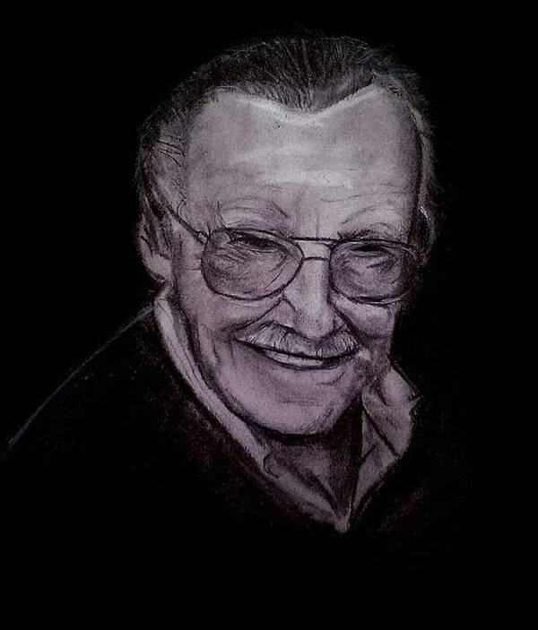 Stan Lee Poster featuring the drawing Excelsior by Carole Hutchison