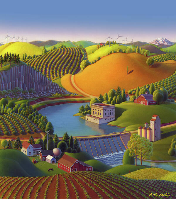  Palouse Valley Poster featuring the painting Stone City West by Robin Moline