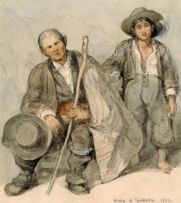 Scottish Art Poster featuring the painting Study of Spanish Peasants at Alcala el Guadaira by David Roberts