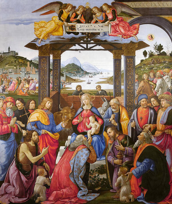 15th Century Painters Poster featuring the painting The Adoration of the Magi by Domenico Ghirlandaio