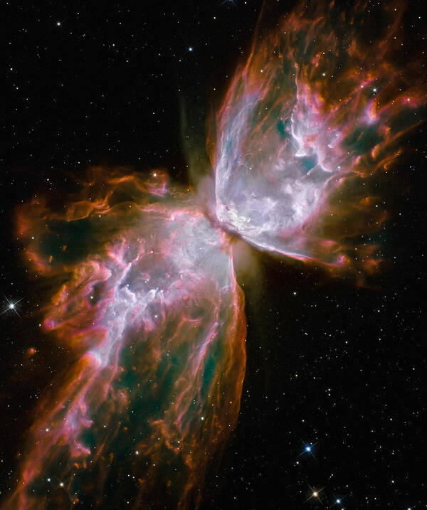 Planetary Poster featuring the photograph The Butterfly Nebula by Stocktrek Images