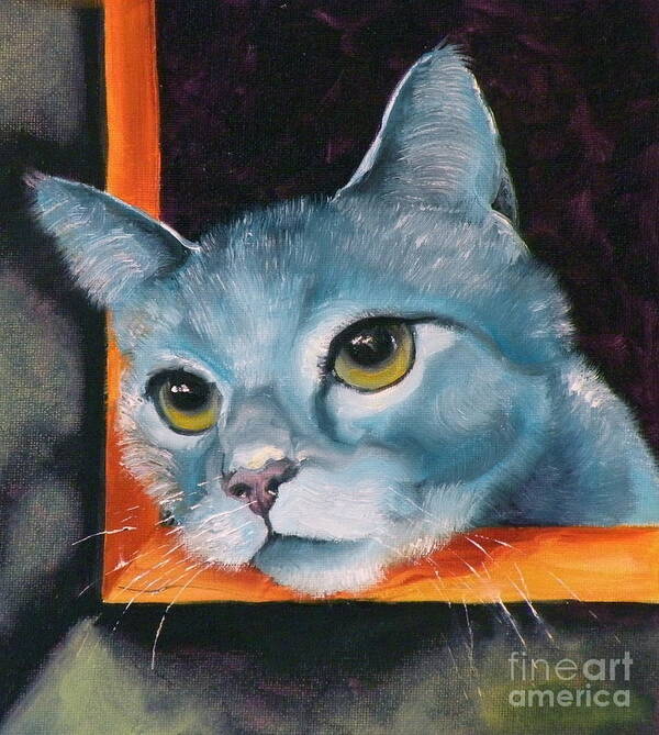 Cat Poster featuring the painting The Heart is a Lonely Hunter by Susan A Becker