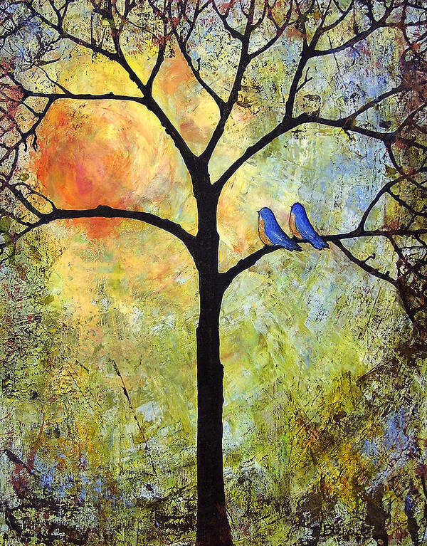 Tree Poster featuring the painting Sunshine Tree of Life by Blenda Studio