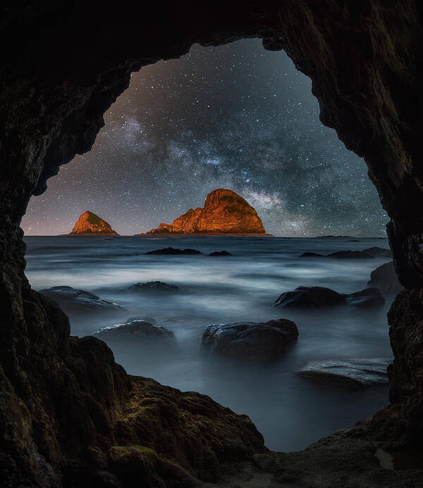 Milky Way Poster featuring the photograph Tunnel View Nights by Darren White