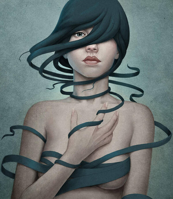 Woman Poster featuring the digital art Twisted by Diego Fernandez