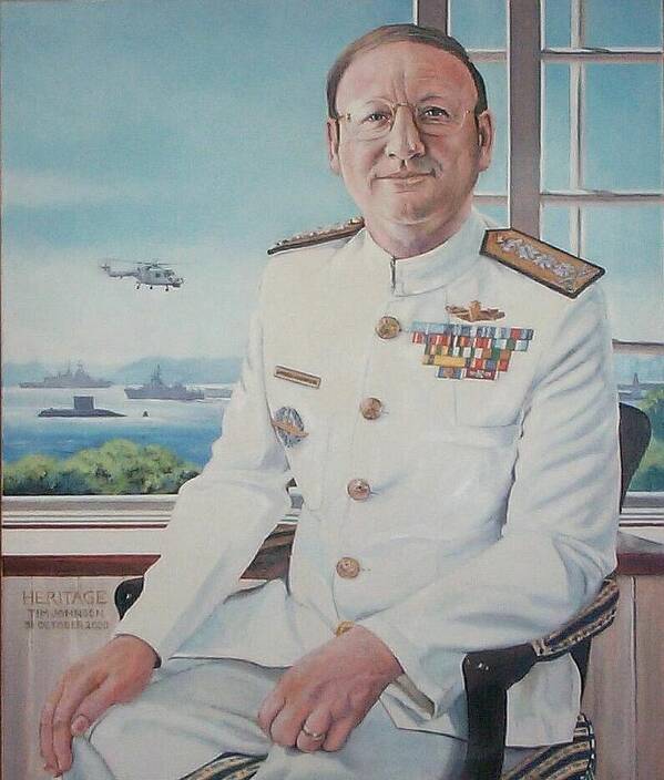 Chief Of The Navy Poster featuring the painting VAdm Robert Claude Simpson-Anderson by Tim Johnson